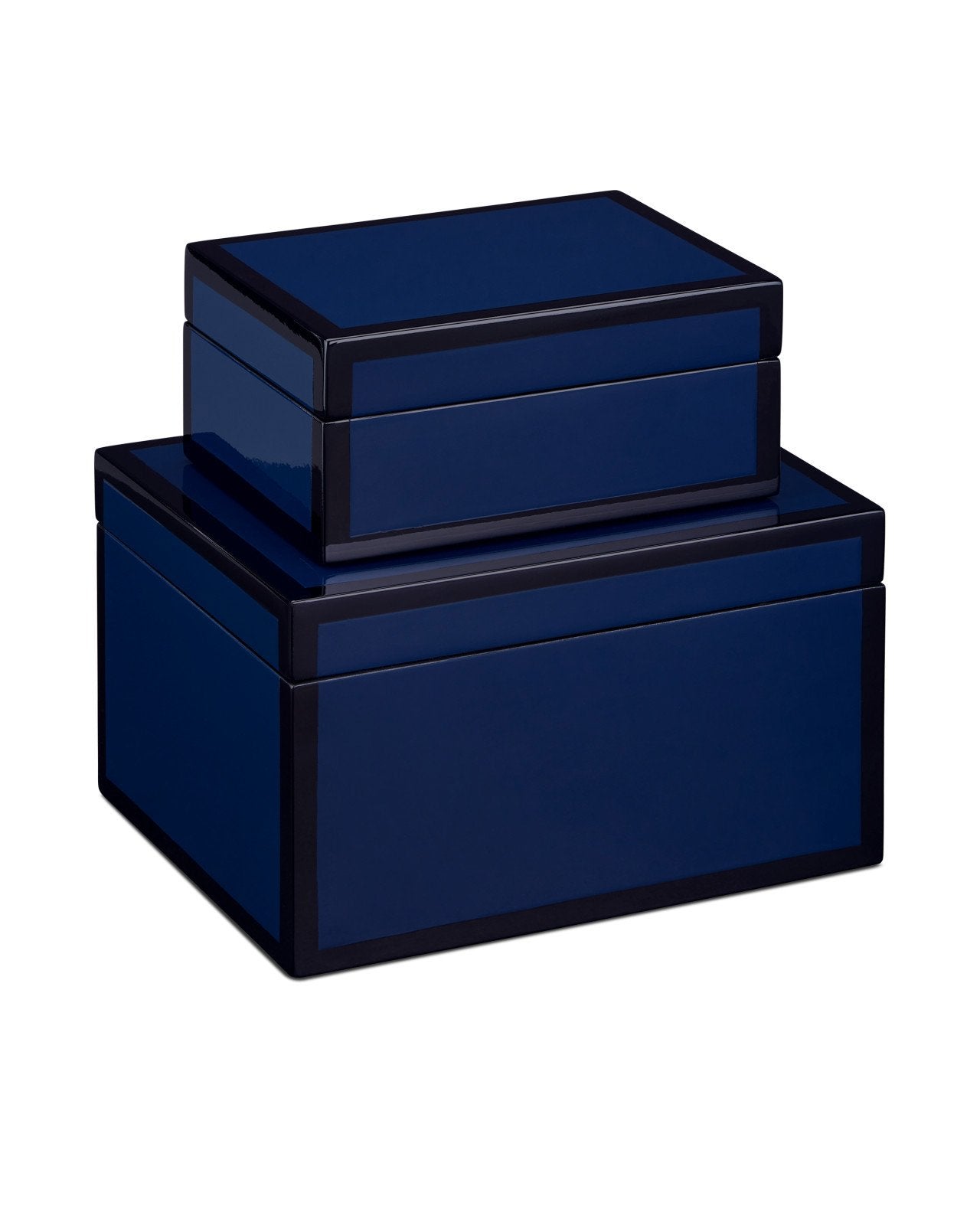Navy Lacquer Box Set of 2